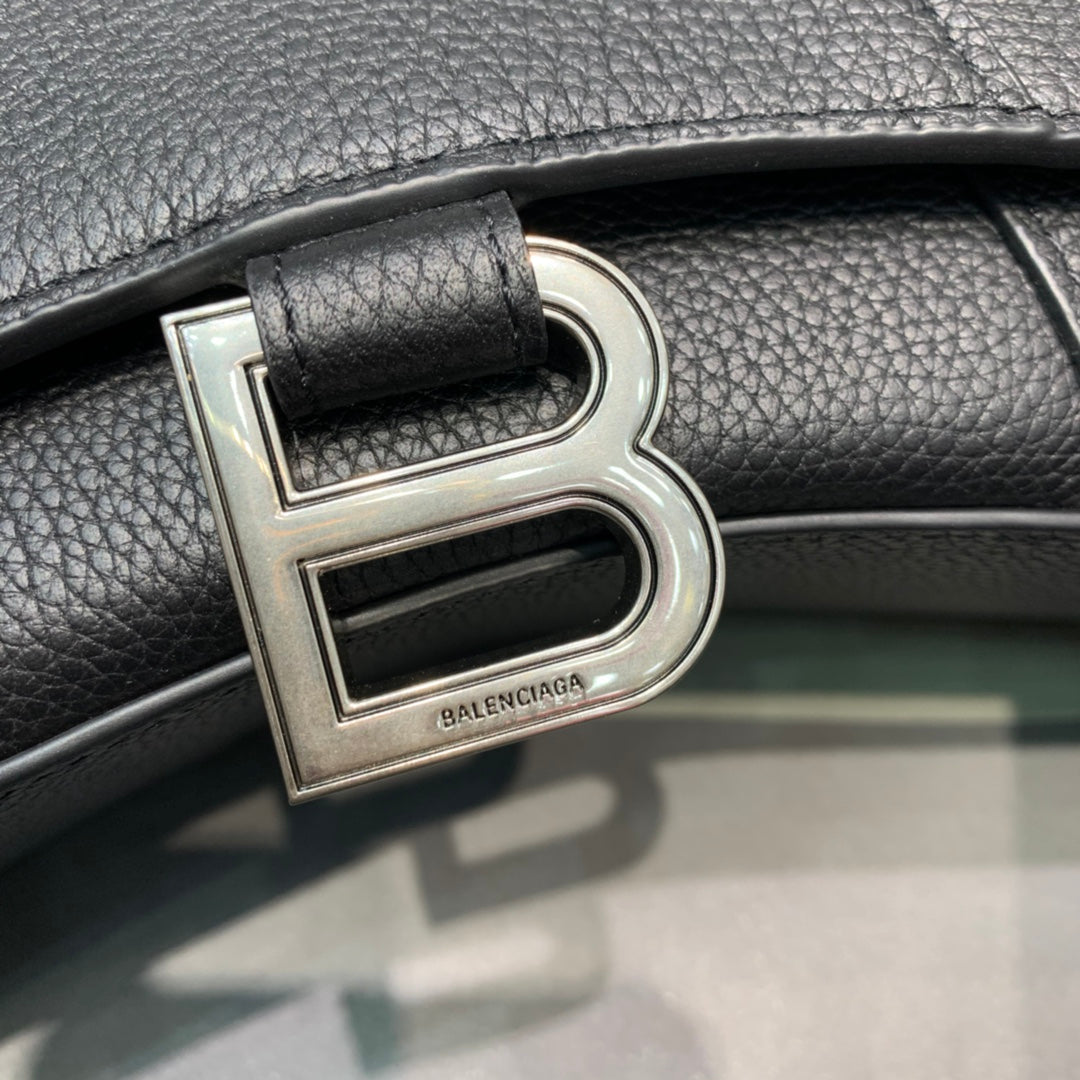 巴黎世-沙漏包XS-黑色荔枝紋