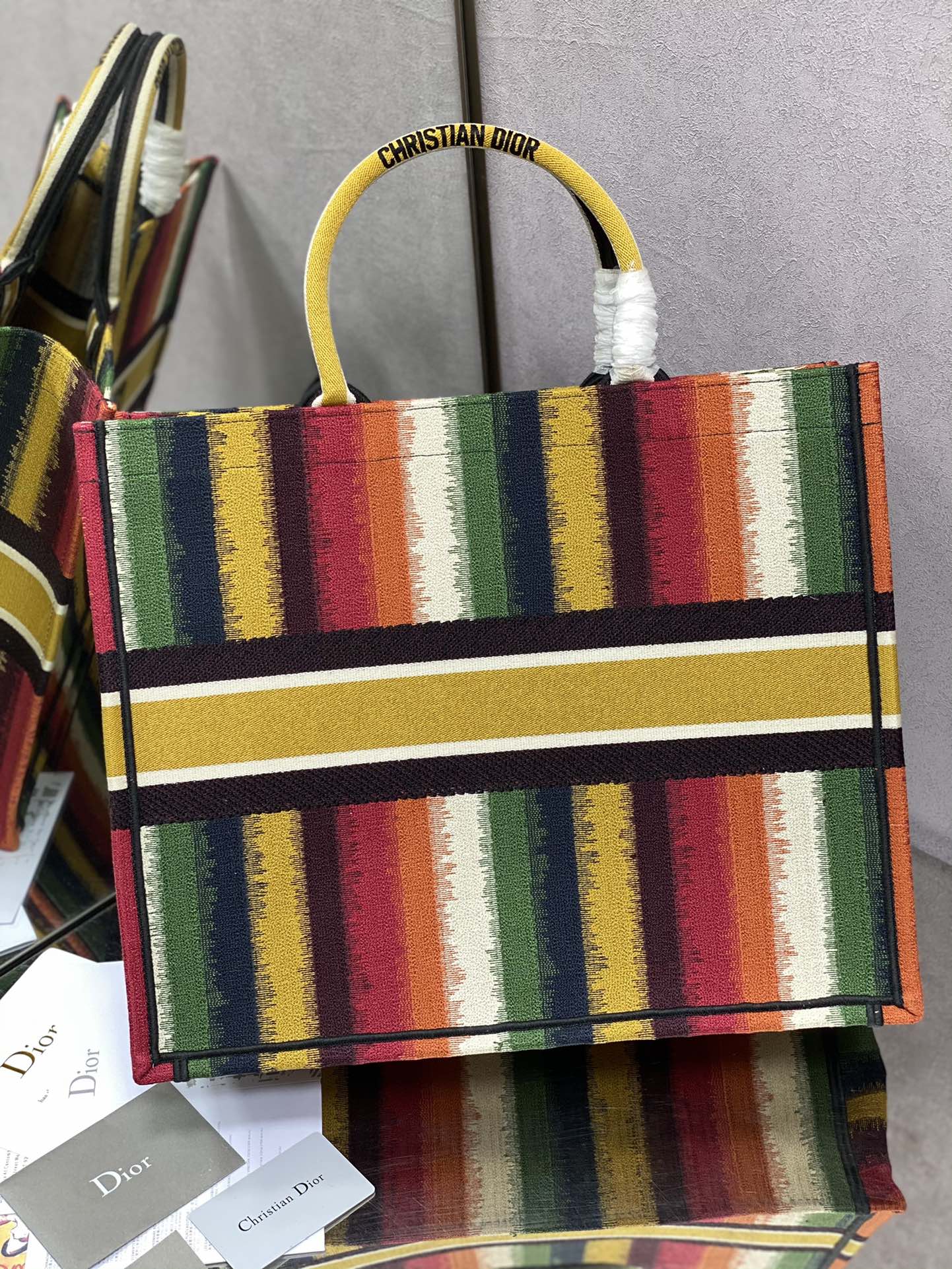 Dior Book Tote-大號41.5cm-彩色條紋