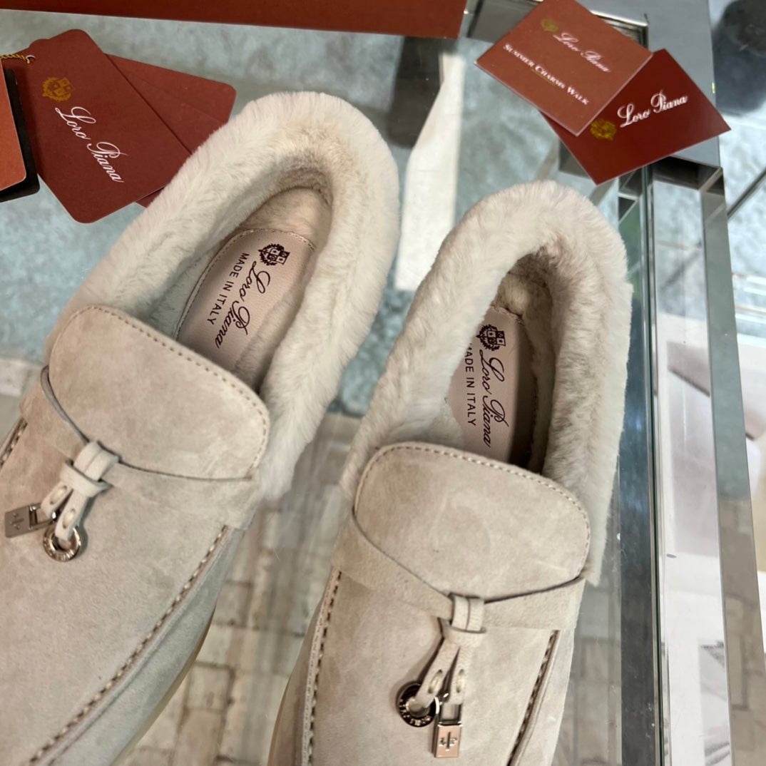 Loro p1ana-經典系列 毛毛樂福鞋