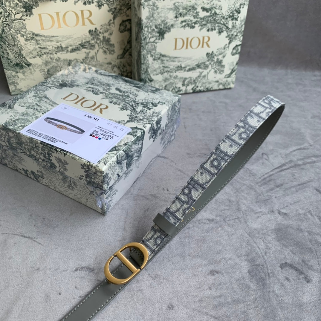 迪D家-老花金扣皮帶-2.0cm