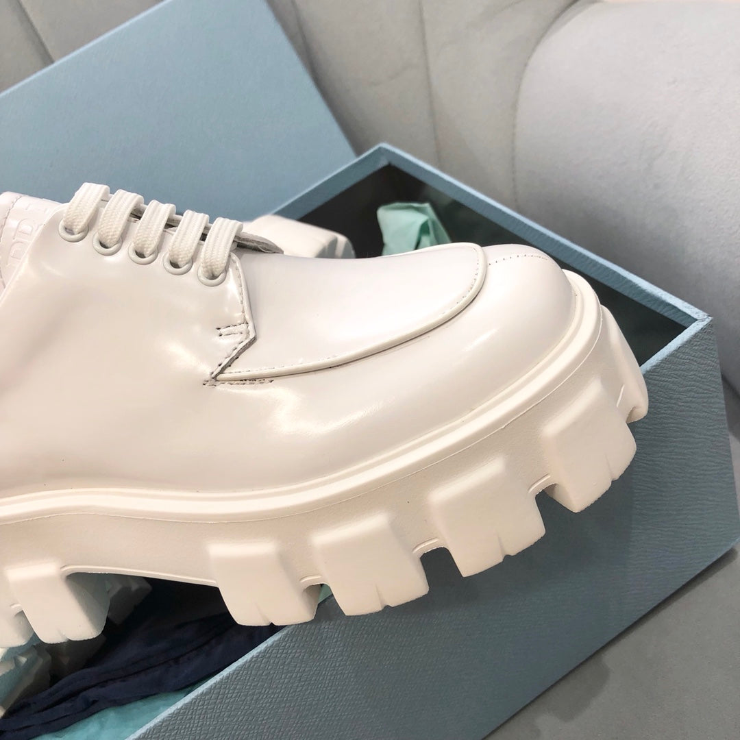 Prada鞋-Prada Monolith 厚底 鞋帶款 樂福鞋