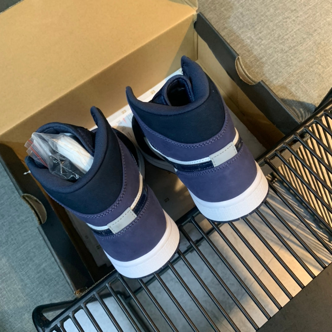 N1K- AJ 1 mid 中筒板鞋 休閒鞋 藍色