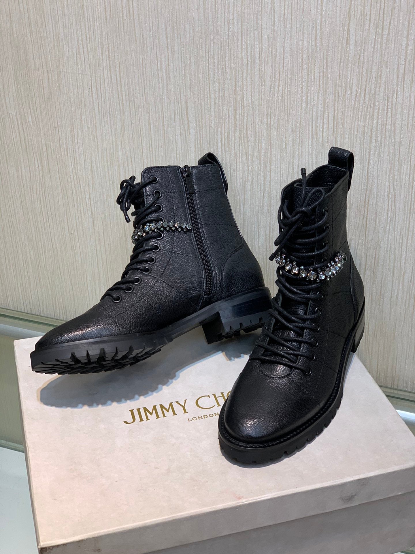 JC傑米-2022秋冬新款 施華洛奇水鑽女靴 2.5cm