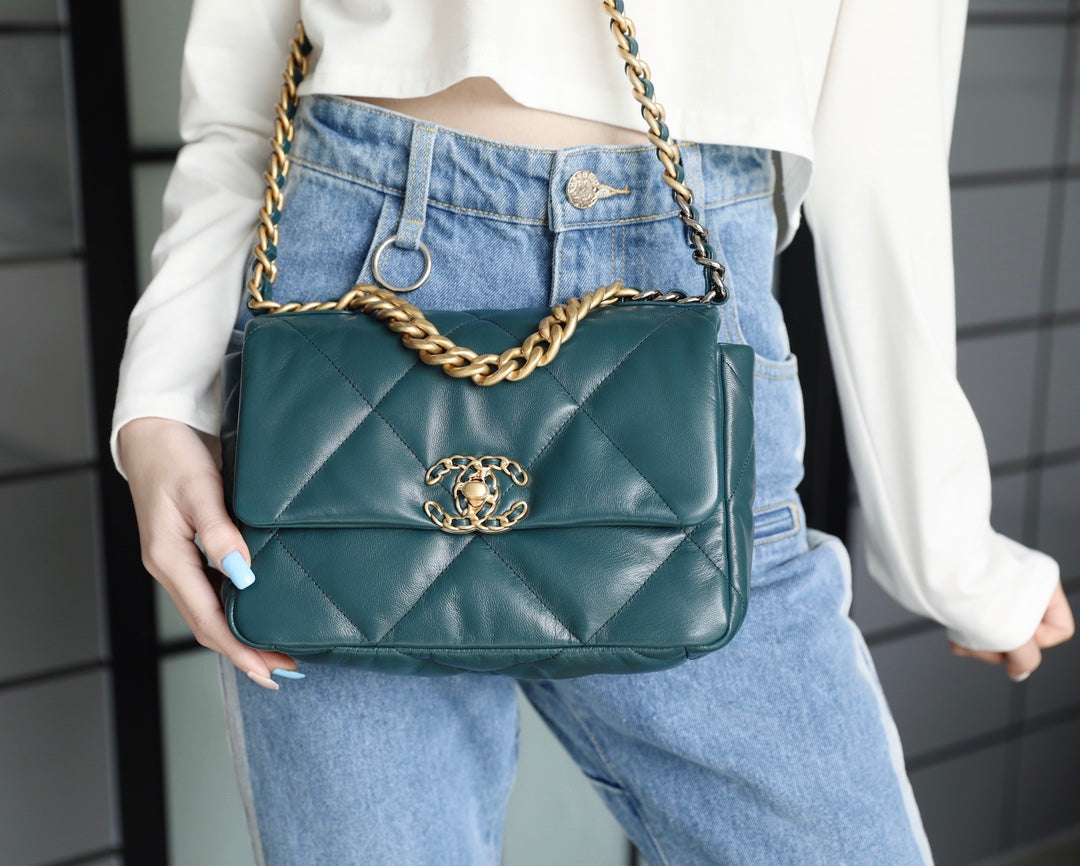 Chanel 19Bag-小號墨綠色