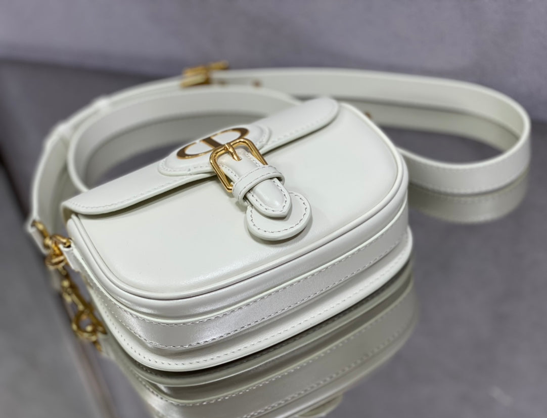 Dior Bobby-小號18cm-白色牛皮