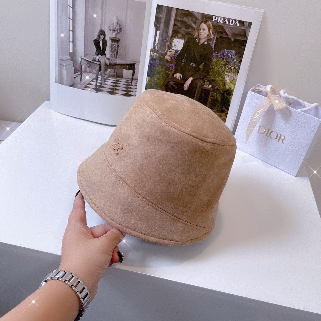 賽C家-凱旋門Logo 前後沿鹿皮絨漁夫帽
