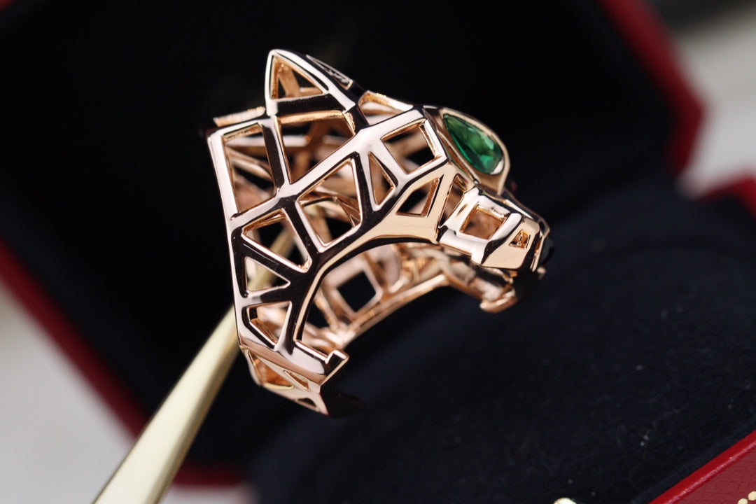Cartier 美洲豹戒指-男女同款-玫瑰金