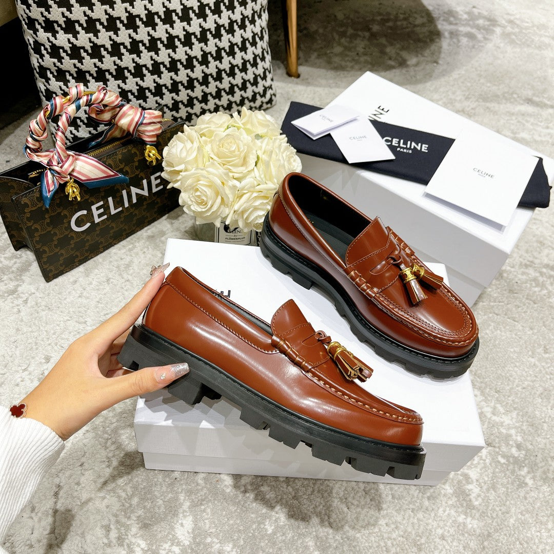 Celine鞋-Celine 流蘇 樂福鞋（駝色）
