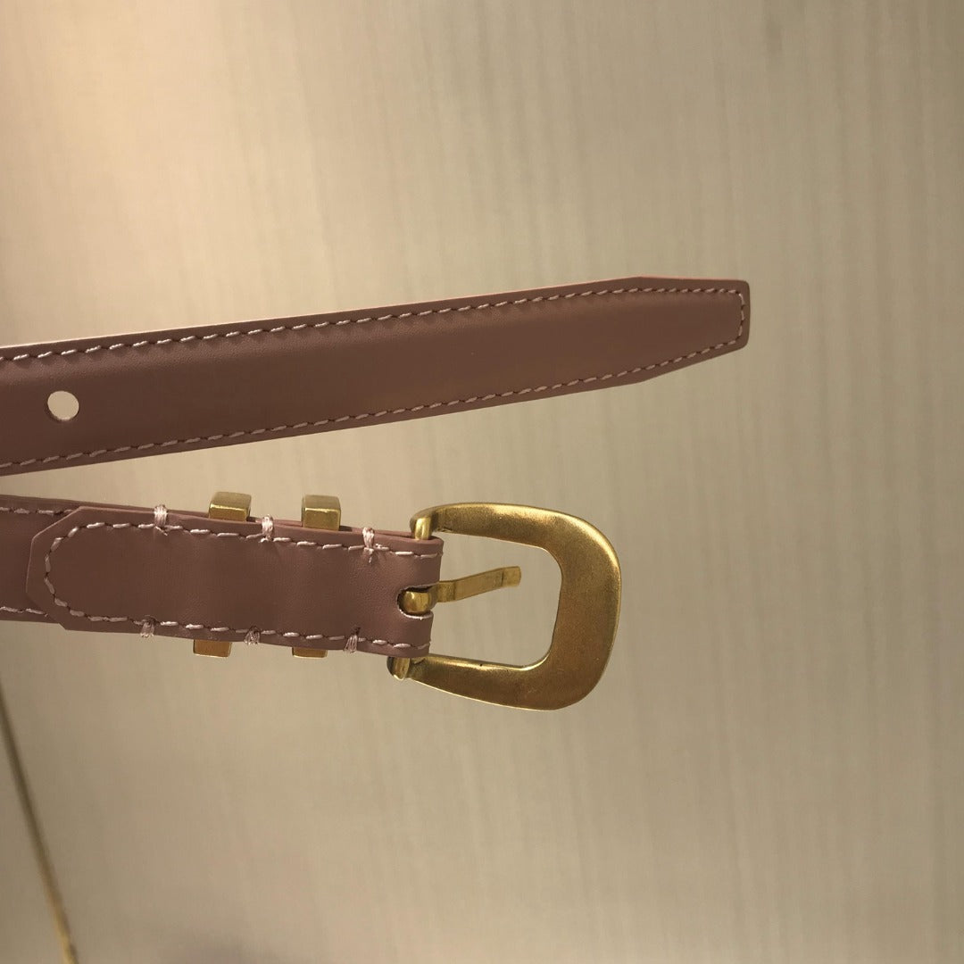 賽C家-粉色金扣皮帶-1.8cm