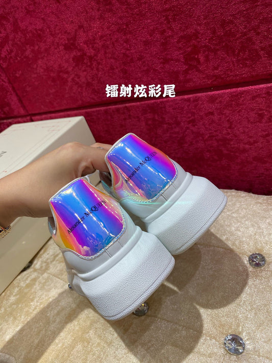 麥M昆-經典小白鞋 彩色色尾
