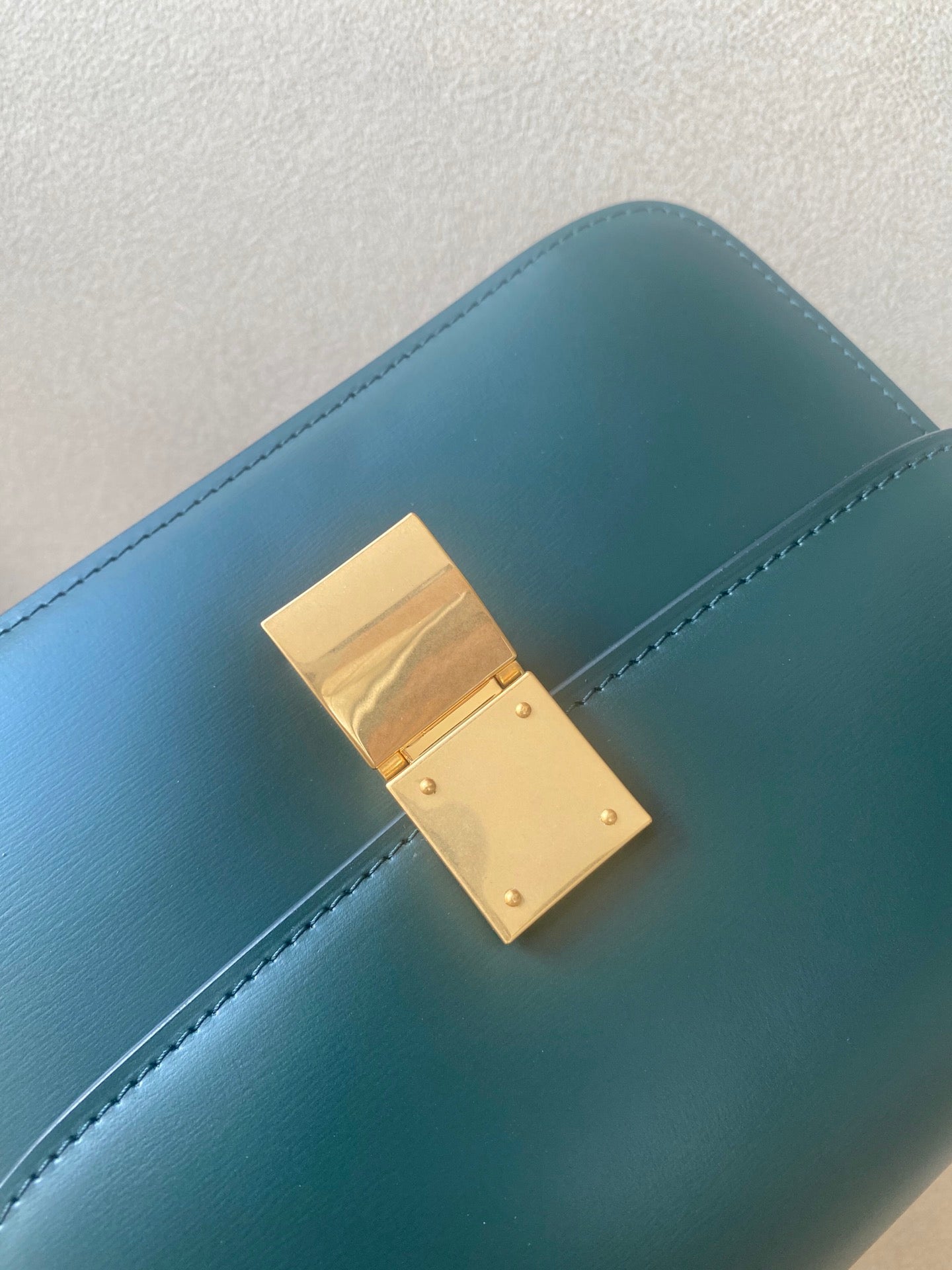 賽C家-Box Teen 拋光小牛皮手袋-墨綠色
