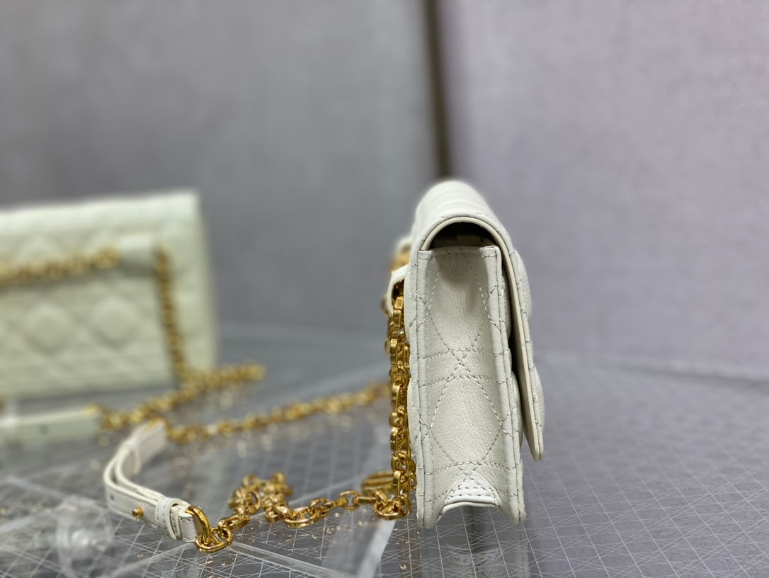 Dior-Caro 菱格紋 小牛皮 鍊條包