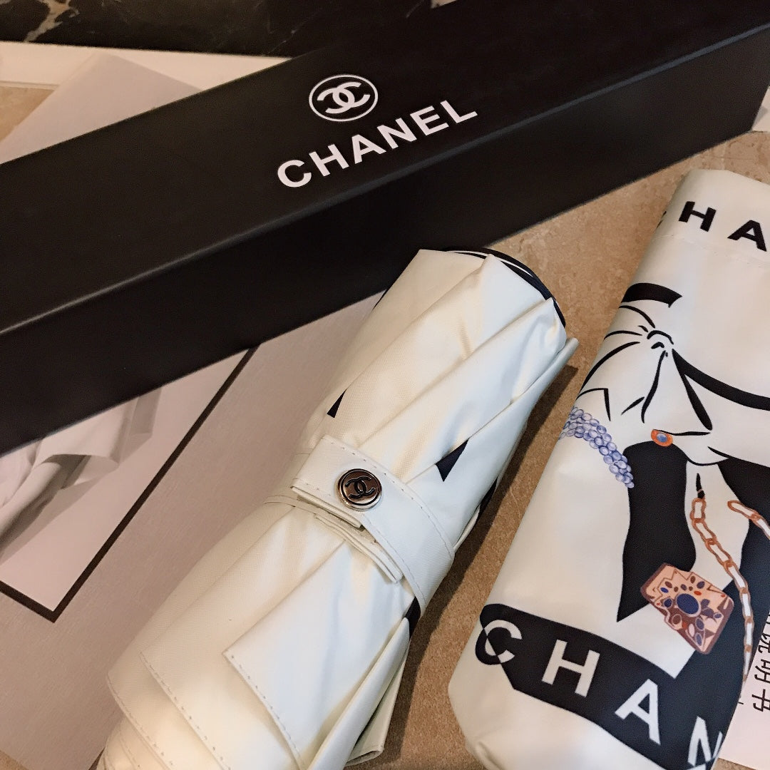 CHANEL-雨傘-白色