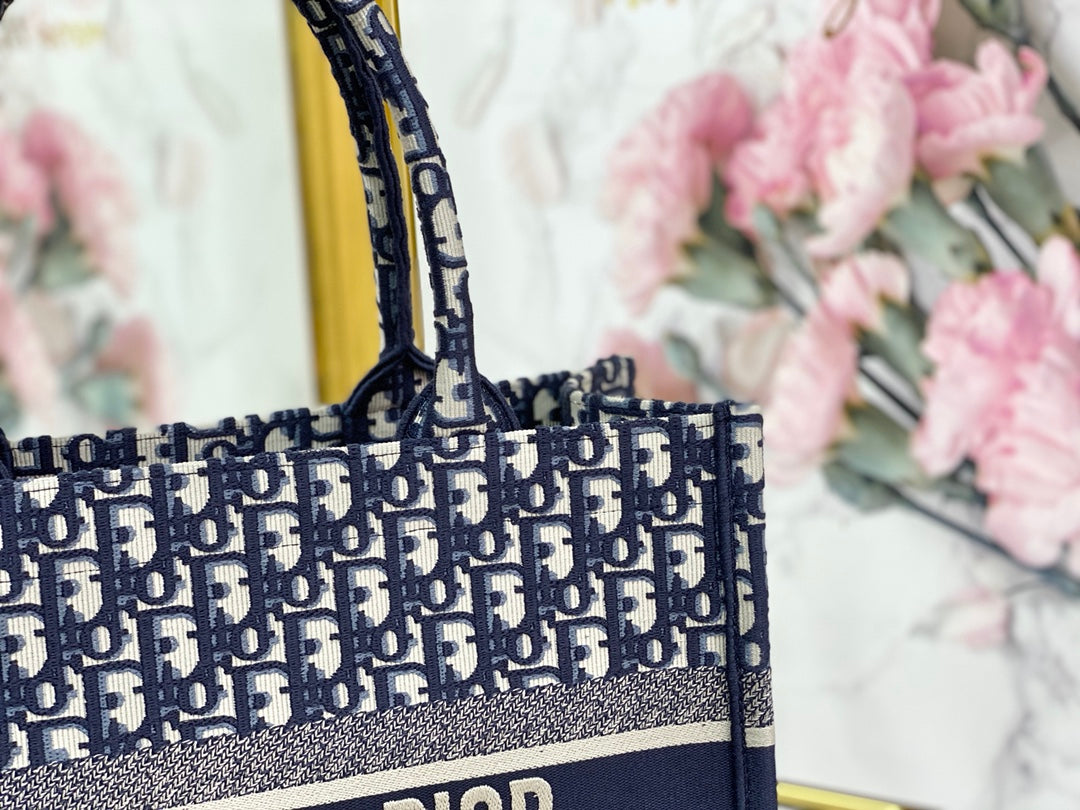 Dior Book Tote-小號36.5cm-深藍老花