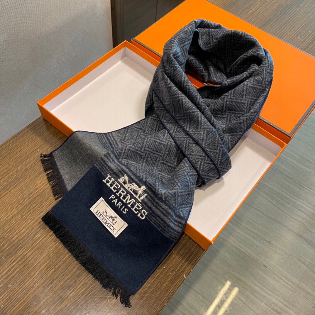 Hermes 男女同款山羊絨圍巾