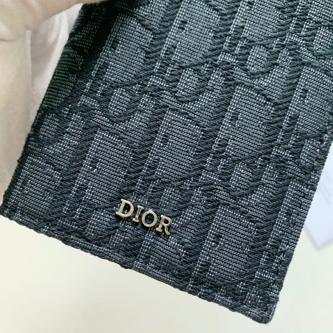 Dior 黑色提花帆布 男款長夾
