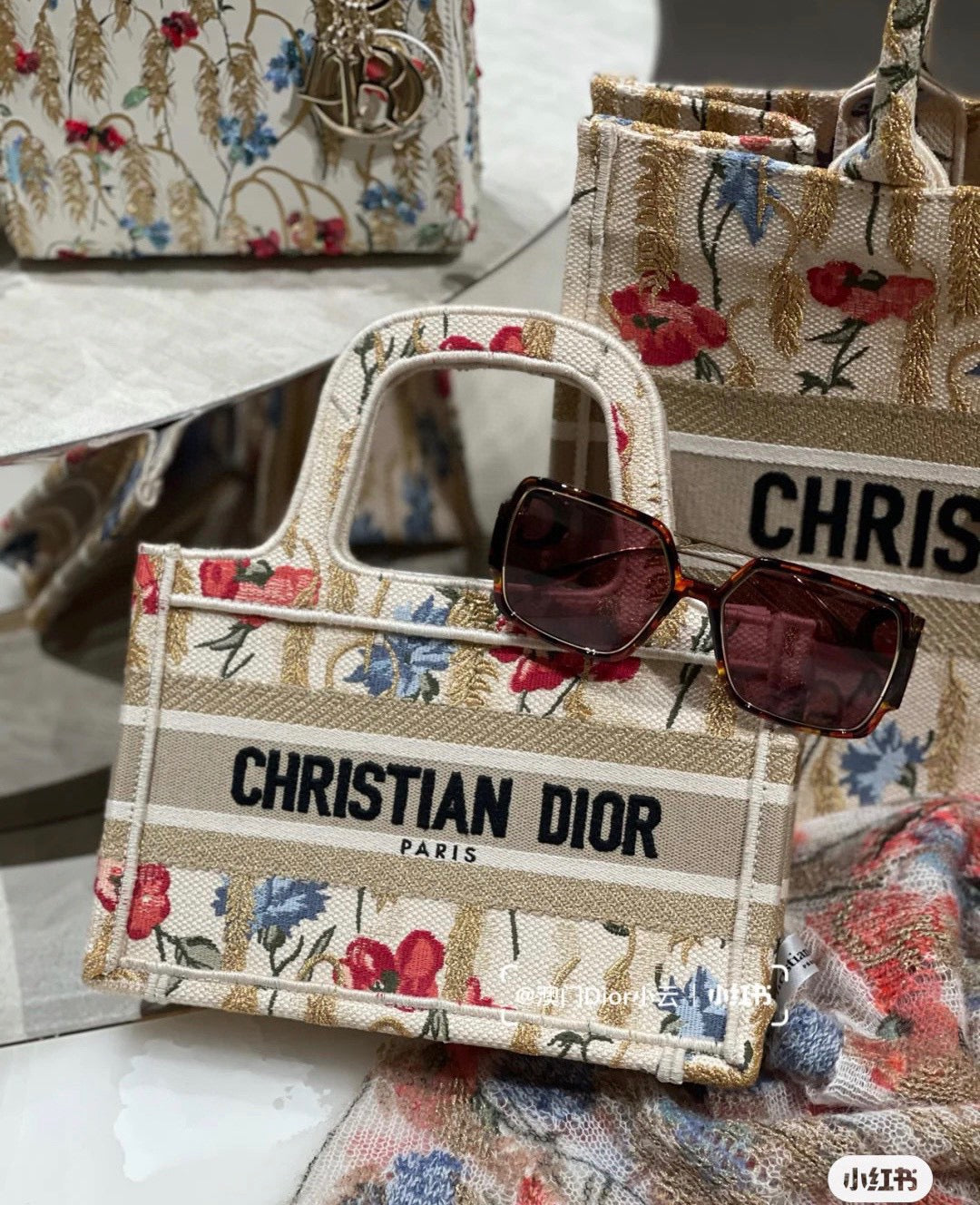 Dior Book Tote-Mini 23cm-新年限定花卉