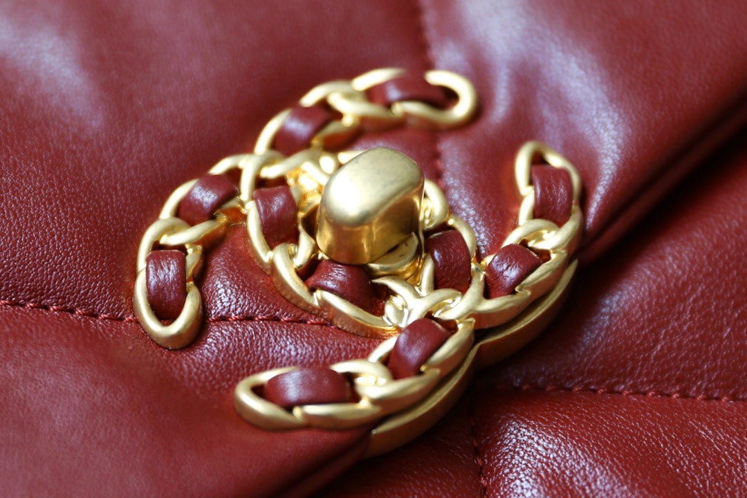 Chanel 19Bag-小號棗紅色