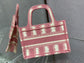 Dior Book Tote-Mini 23cm-粉色條紋