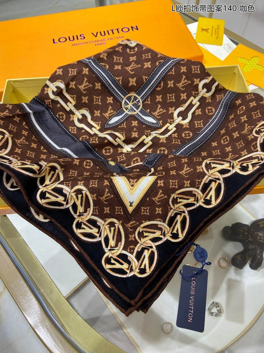 路L家-Monogram Forever羊絨方巾 140*140cm 70%羊絨+30%真絲