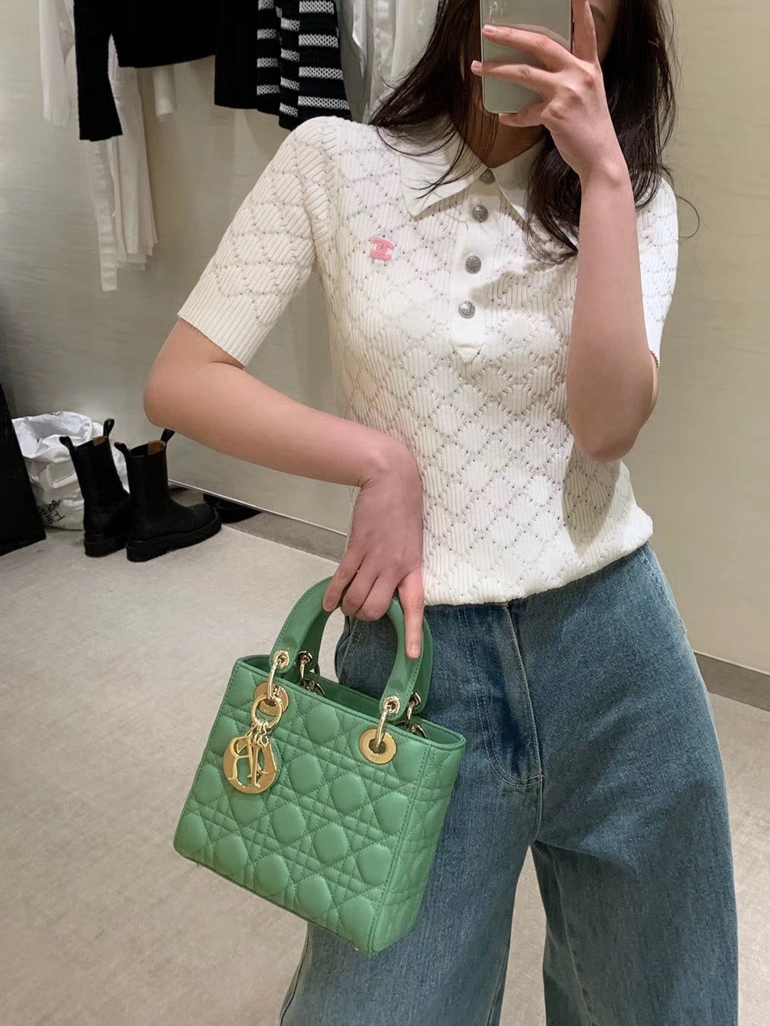 Dior-Mini Lady Dior手袋-四格黛妃-24cm