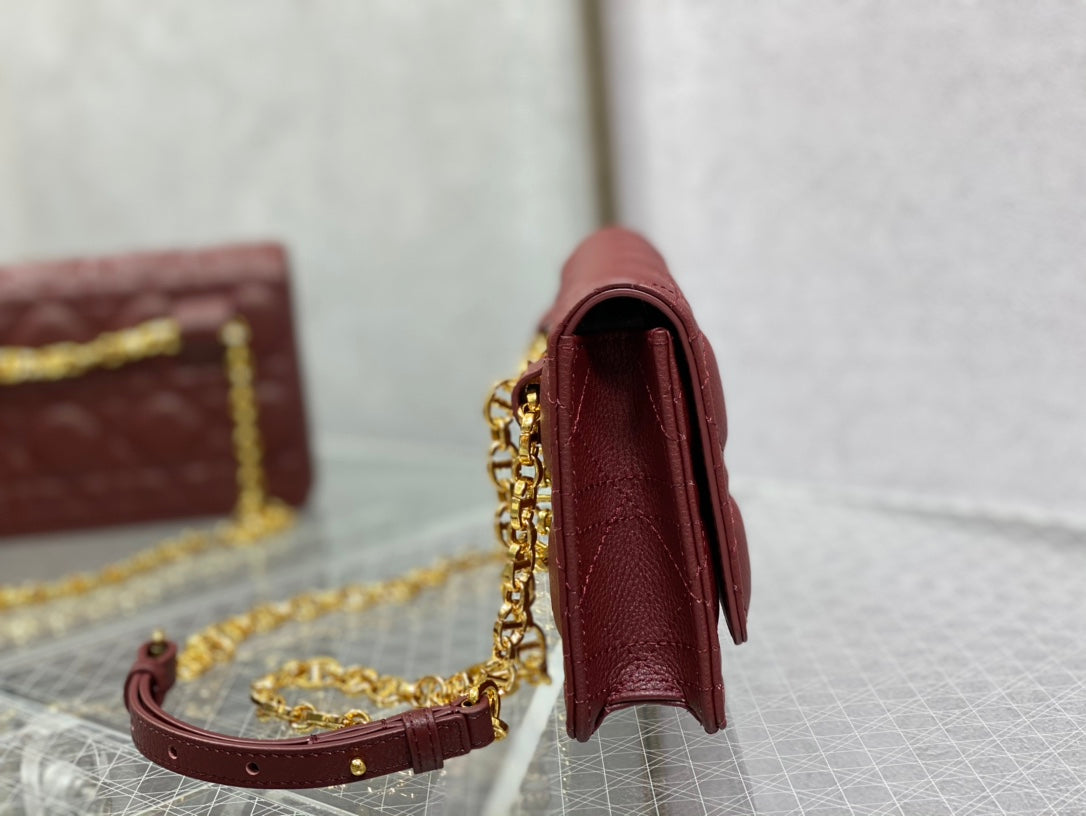 Dior-Caro 菱格紋 小牛皮 鍊條包