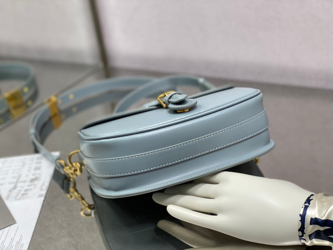 Dior Bobby-中號22cm-藍色牛皮