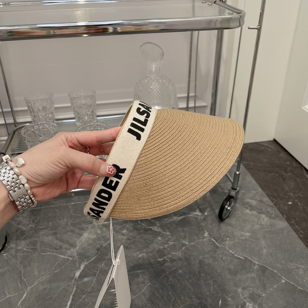JIL SANDER 草編空頂遮陽帽