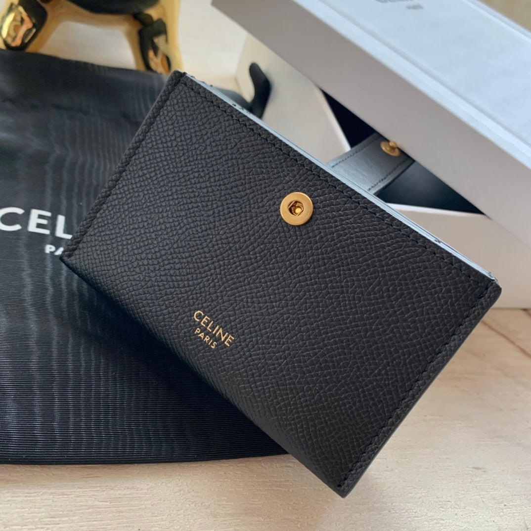 Celine 粒面牛皮風琴卡包