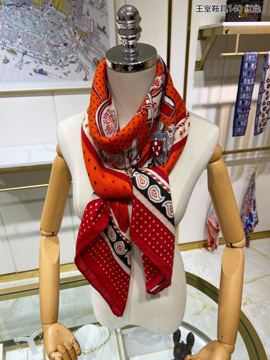 小愛款-王室鞍具圍巾 140*140cm 70%羊絨+30%真絲