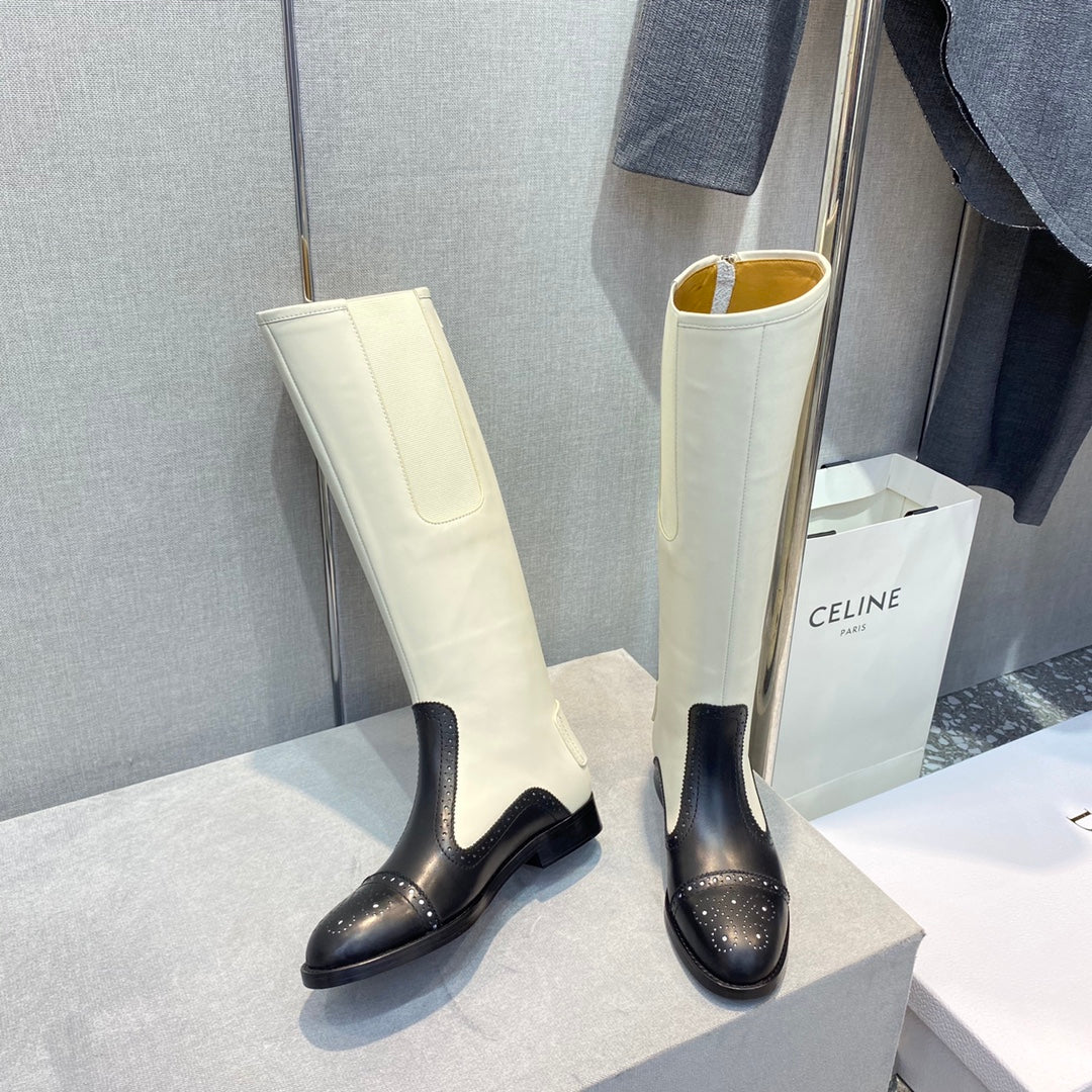 迪D家-2022秋冬新品 騎士靴 白色