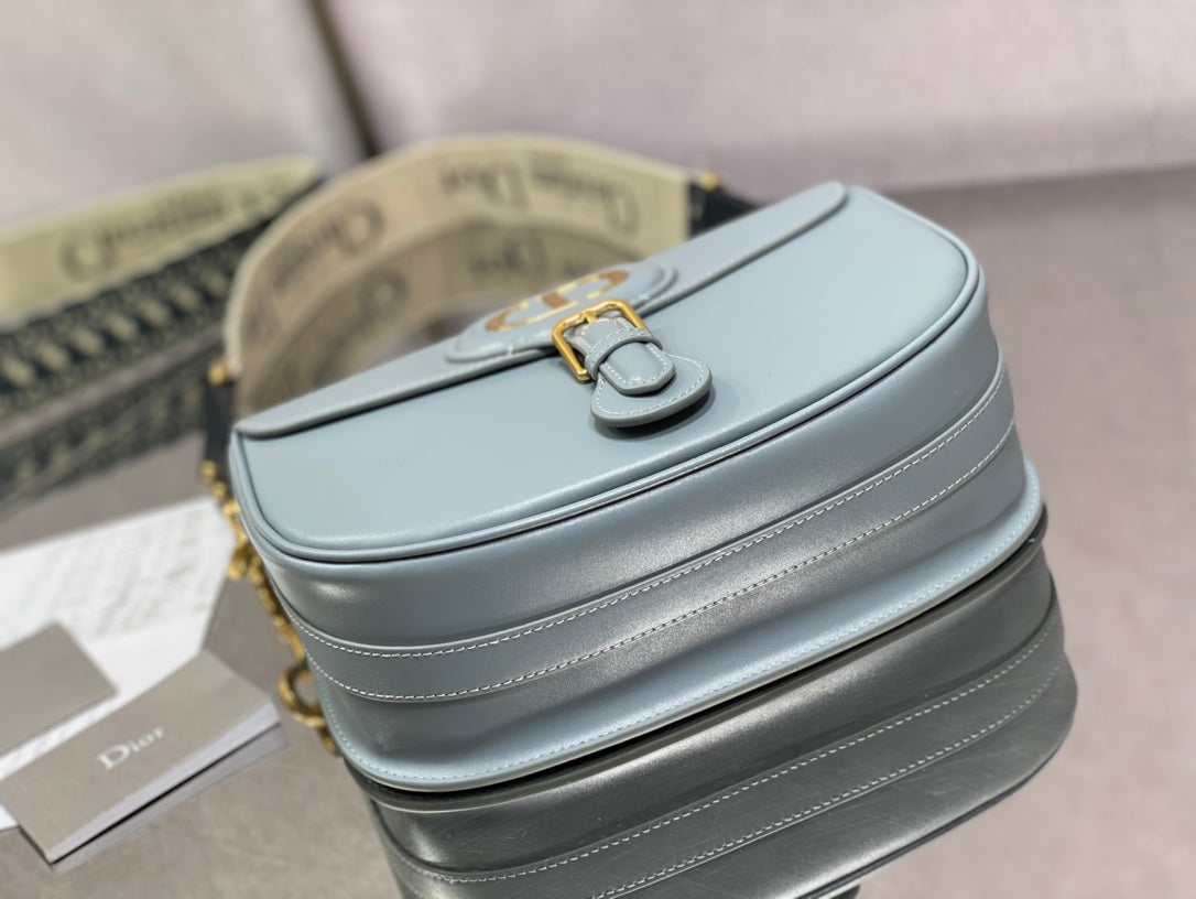Dior Bobby-大號27cm-藍色牛皮