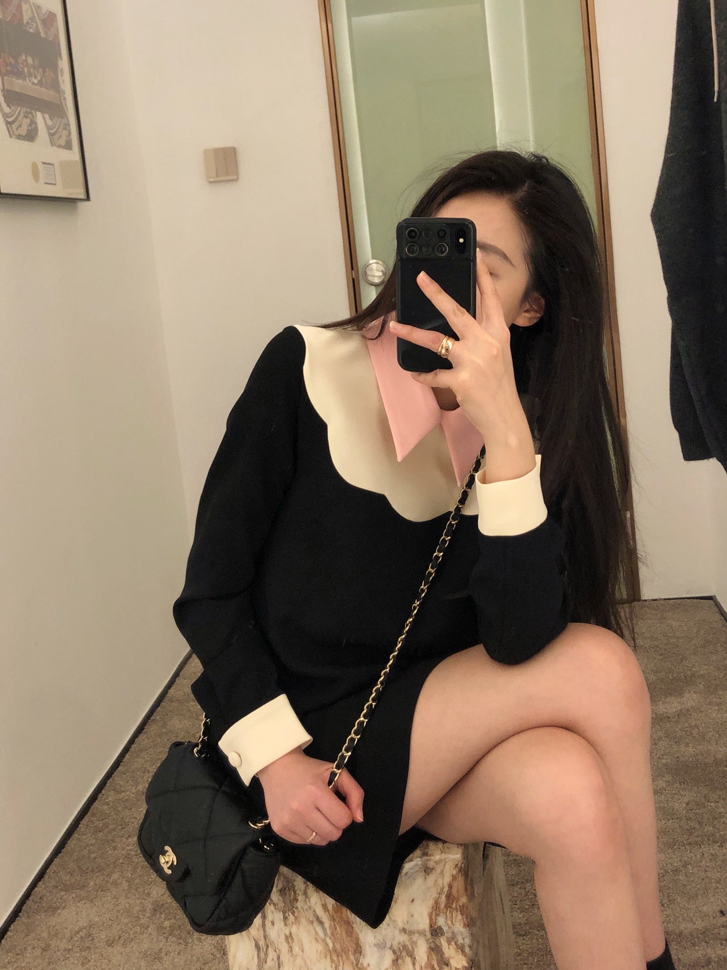 Chanel 度假系列柔軟小牛皮包-黑色