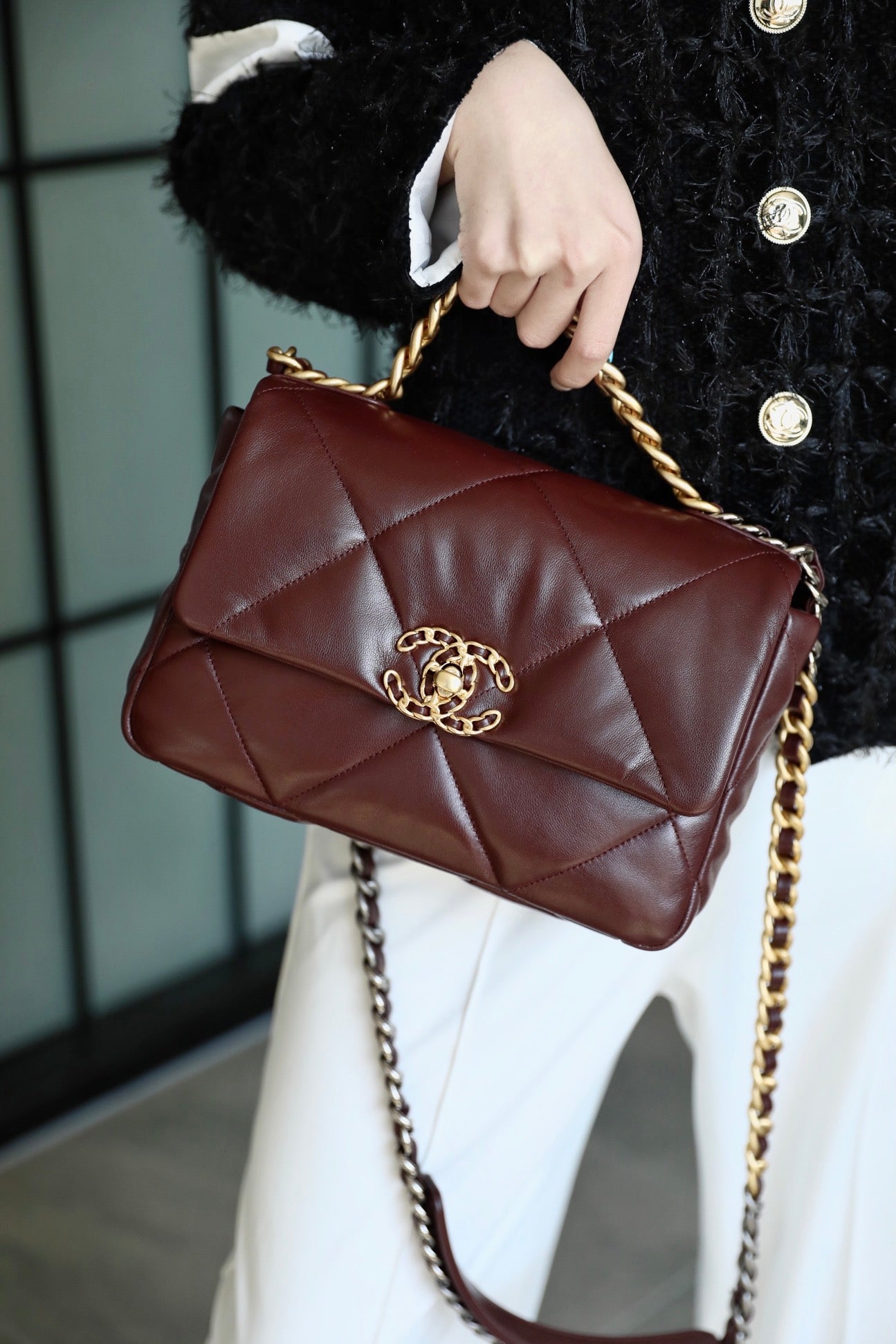Chanel 19Bag-小號深棗紅