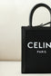 Celine Cabas Mini 織物牛皮革豎款手袋