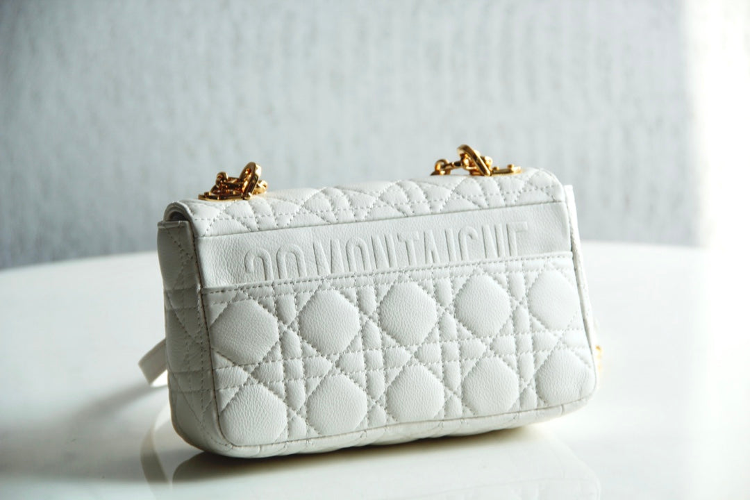 Dior Caro 小號20cm-白色小牛皮
