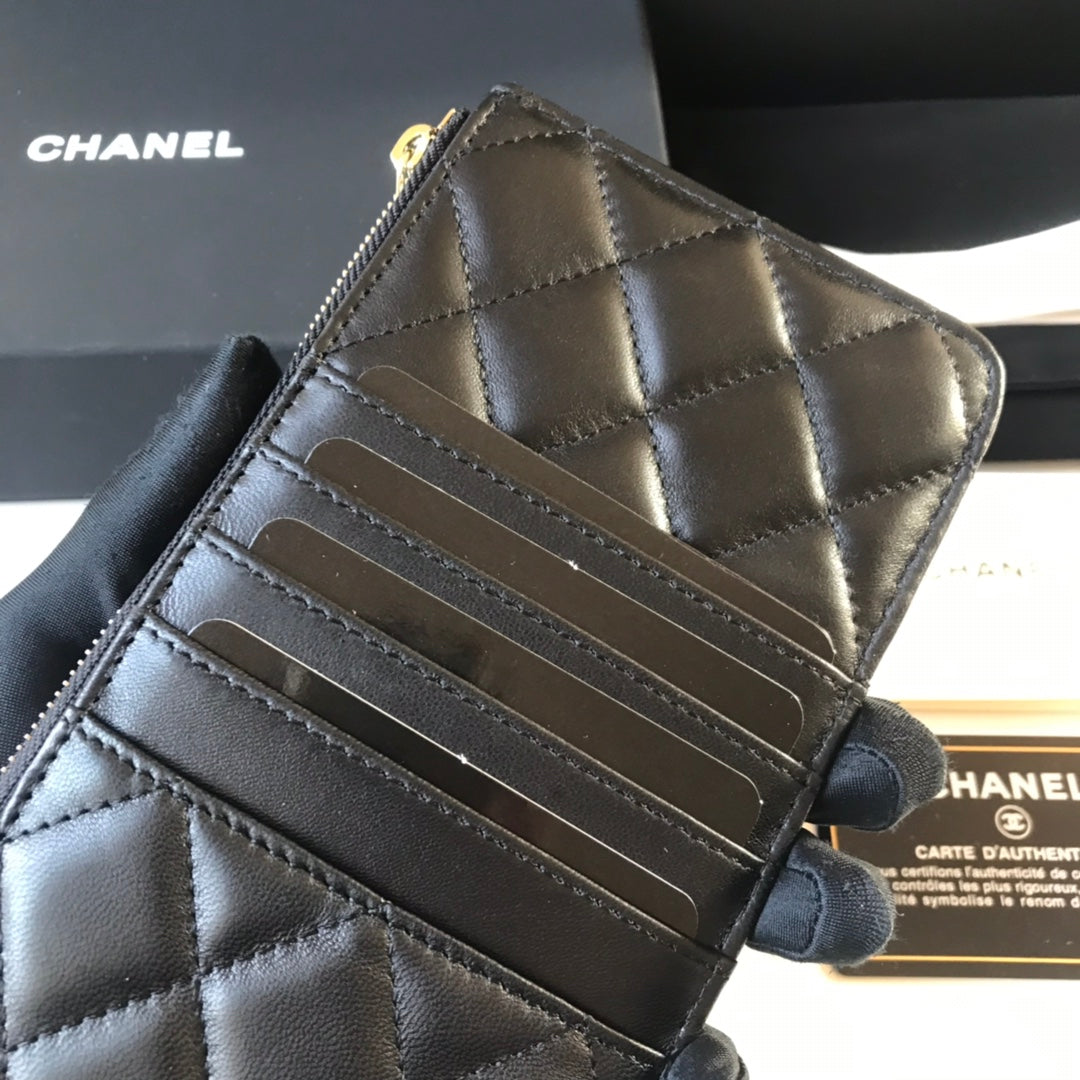 Chanel 拉鍊長夾卡包-扁長夾