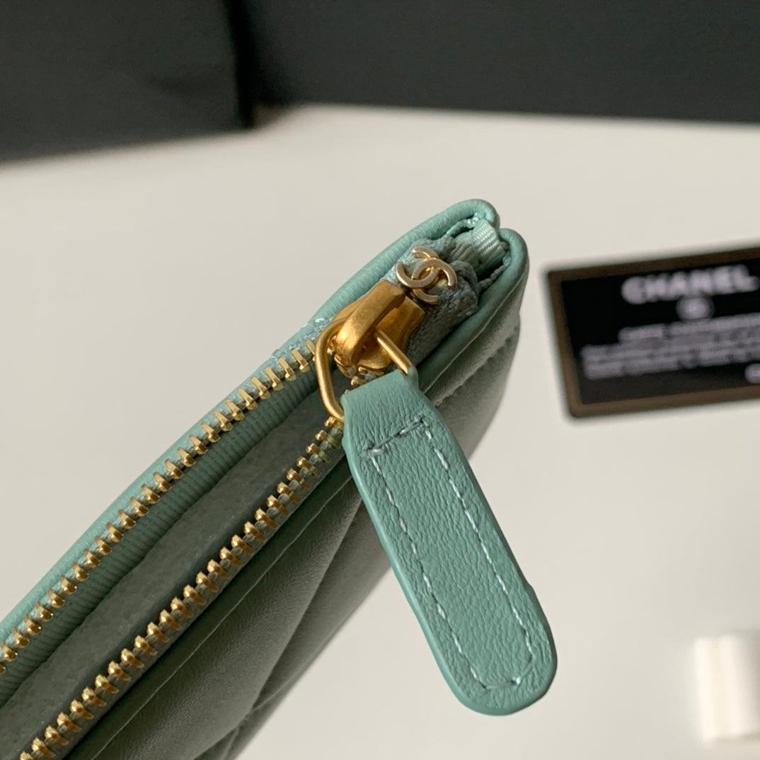 CHANEL 19系列小羊皮大格子零錢包