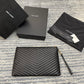 YSL MONOGRAM 大號手拿包-黑色小牛皮金扣-36cm