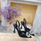 Manolo Blahnik-22SS 晶飾搭扣高跟鞋 黑色 8cm