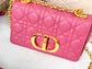 Dior Caro 小號20cm-玫紅小牛皮