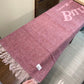 巴B家-頂級羊絨刺繡圍巾42*180cm 粉色