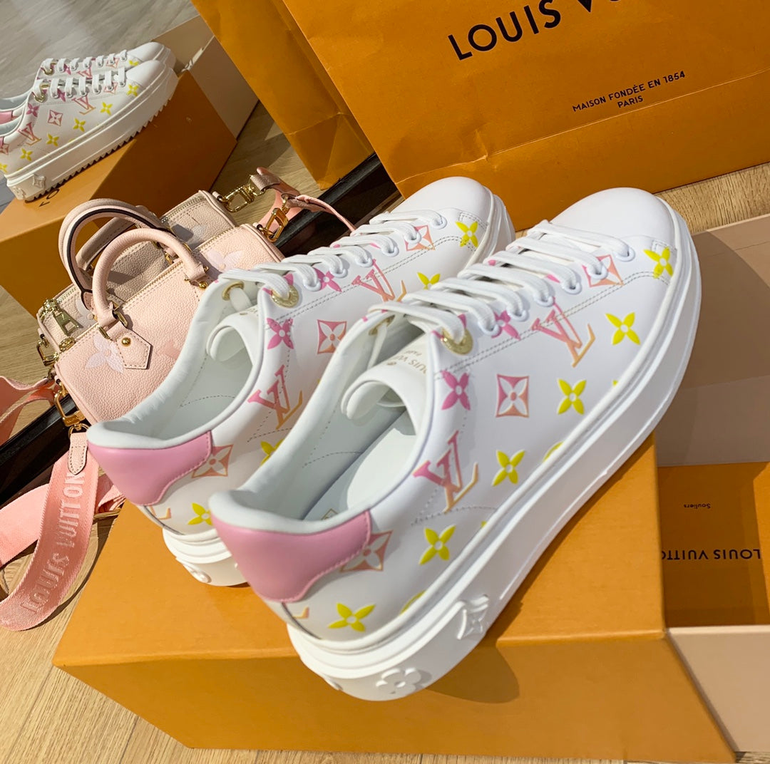 LV鞋-LV 小白鞋 粉黃漸層