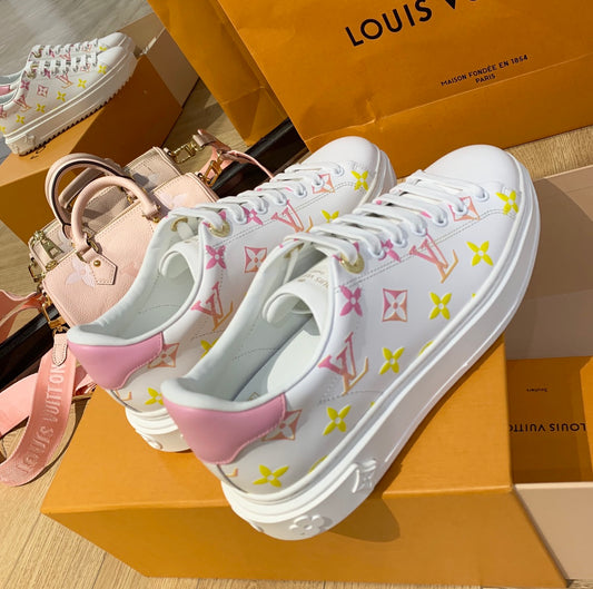 LV鞋-LV 小白鞋 粉黃漸層