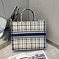 Dior Book Tote-大號41.5cm-黑白格紋