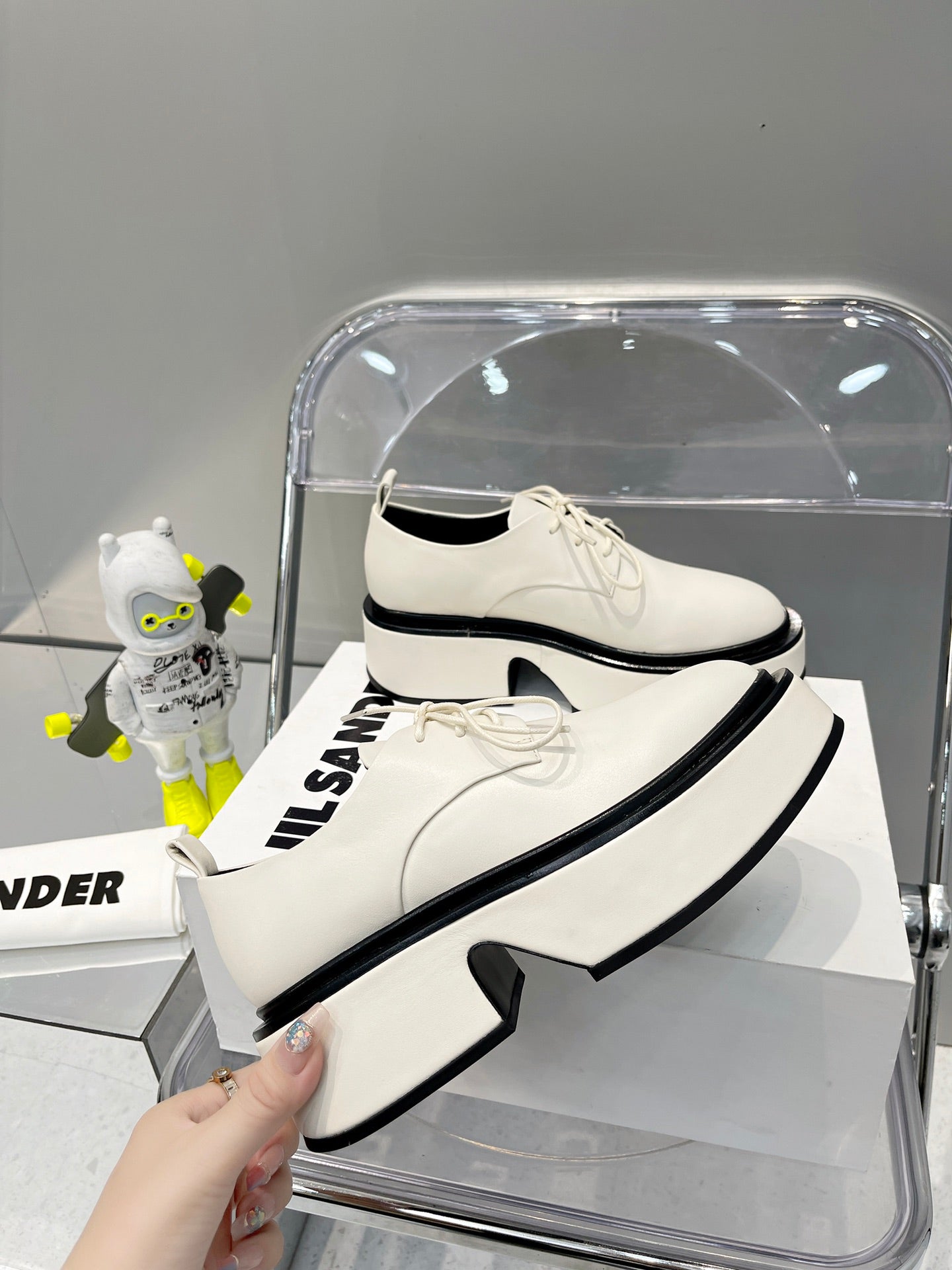 Jil sander-2022秋冬新款 淺口繫帶單鞋