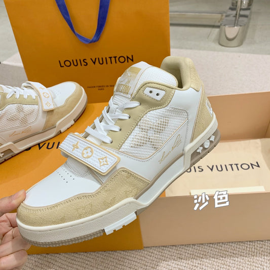路L家-trainer系列 魔鬼氈牛仔布 運動版鞋 男女同款 杏色