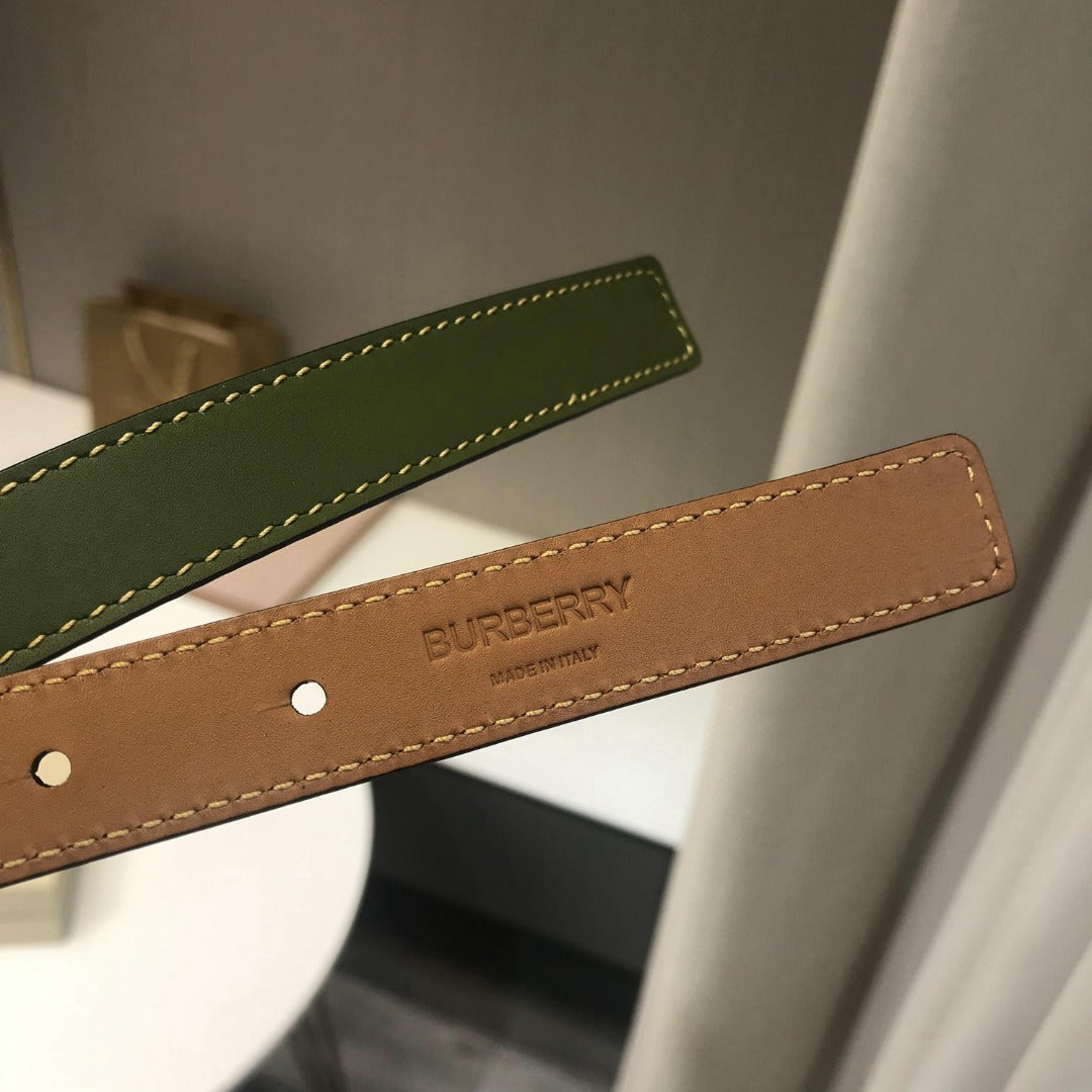 巴B家-綠色金扣皮帶-2.0cm
