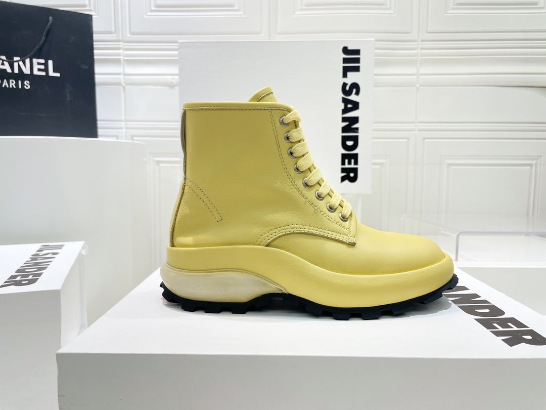 Jil sander-2022秋冬 爆休閒系列 厚底透明跟休閒短靴 情侶款
