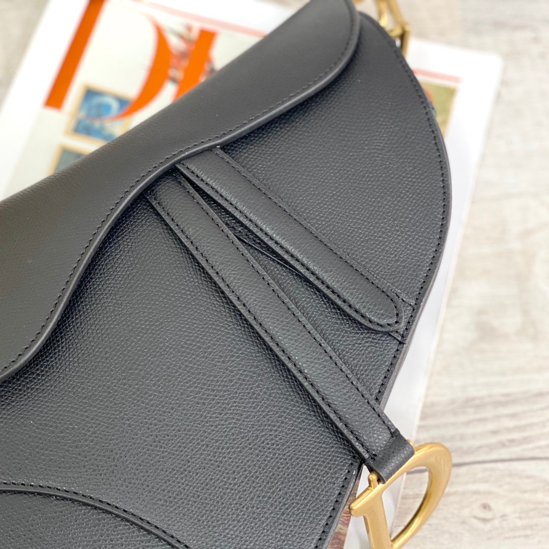 Dior Saddle 馬鞍包-手掌紋-大號黑色-25.5cm